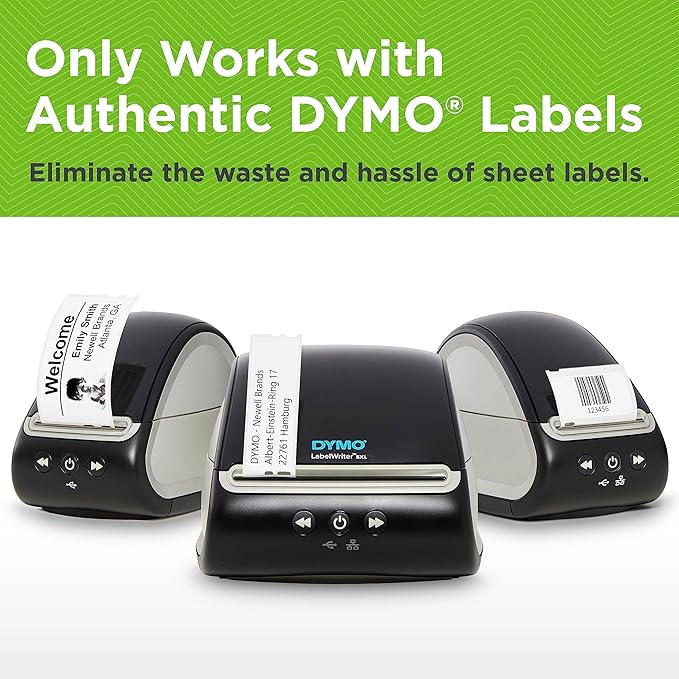 DYMO LabelWriter 550 Turbo Label Printer, High-Speed Direct Thermal Printing, Automatic Label Recognition, Prints Variety of Label Types Through USB or LAN Network Connectivity - Fast, Efficient