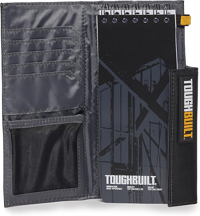 ToughBuilt - Tool Belt Pouch, Organizer with Multi-Purpose Storage, Accessory Organization & Notebook Holder