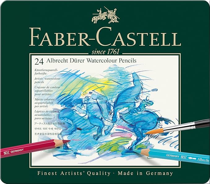 FABER-CASTELL FC117524 Albrecht Durer Artist Watercolor Pencils in A Tin (24 Pack), Assorted