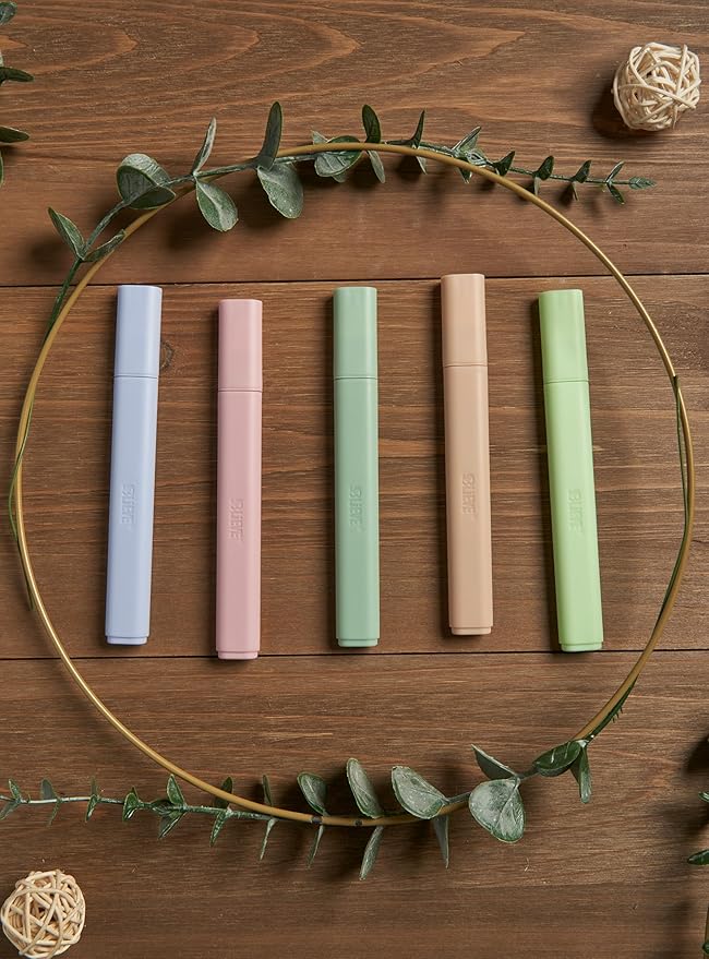 BLIEVE- Aesthetic Highlighters No Bleed Through Assorted Colors, Cute Highlighter For Journaling Office Supplies And Accessories, Bible Highlighters And Pens No Bleed Chisel Tip (EARTHY)
