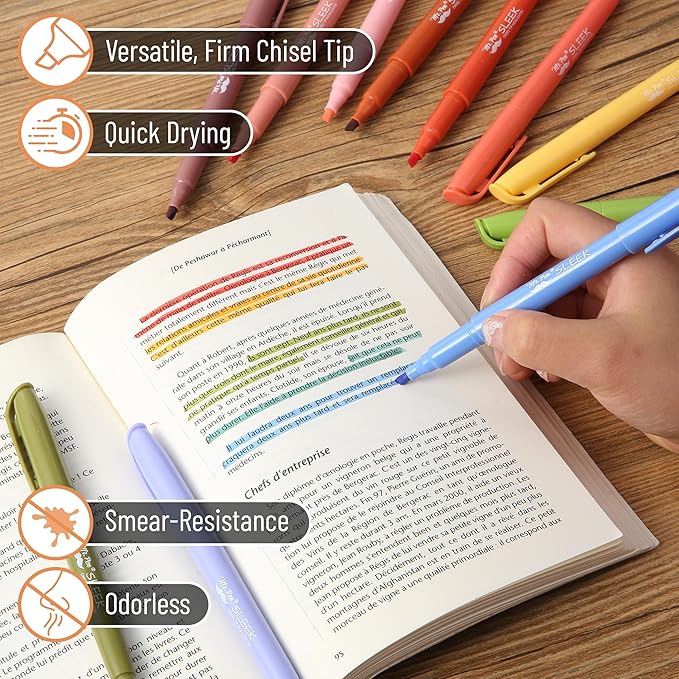 Mr. Pen- Pastel Highlighters, 24 Pack, Chisel Tip, Colorful, Cute Highlighters Assorted Colors, Quick Drying, Smear Resistant