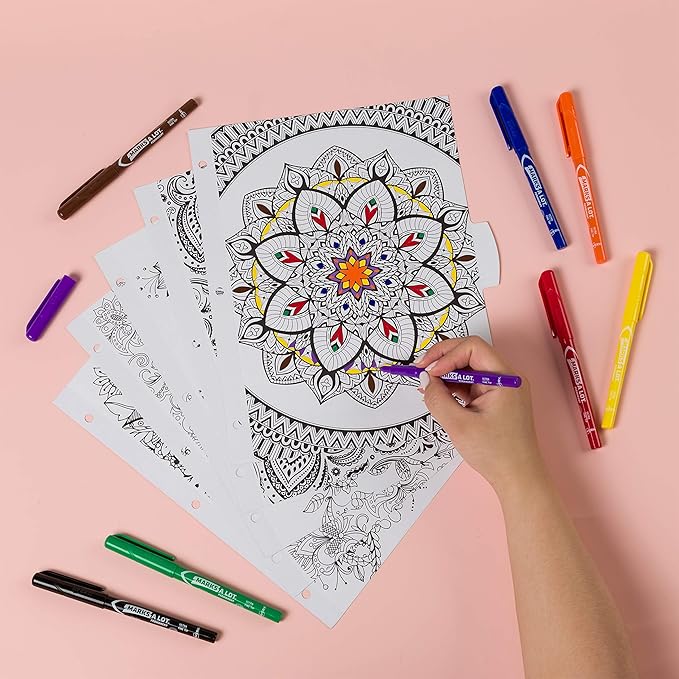 Avery Marks-A-Lot Permanent Markers, Ultra Fine Tip, 8 Assorted Markers For Coloring Books and Sketchbooks (09231)