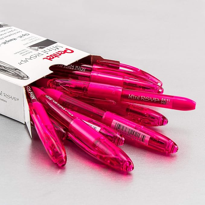 RSVP Mini Ballpoint Pen, (1.0mm) Medium Line, PInk Ink
