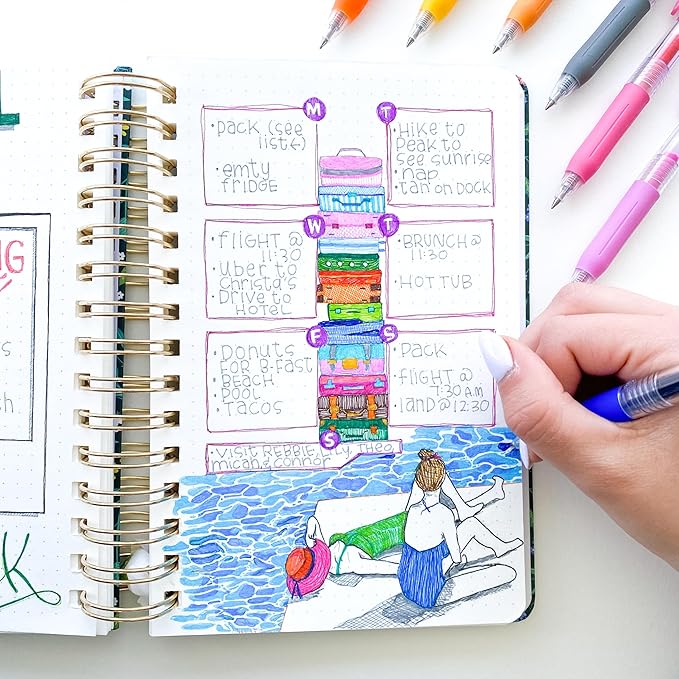 Zebra Pen Sarasa Clip Retractable Gel Pen, 0.5mm Fine Point, Rainbow Assorted Vibrant Ink Colors, Water Based, Ideal for Office and School, Journal, Note Taking and Planner Use, 12-Pack (44100)