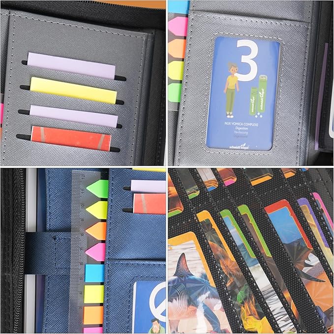 Wonderpool Card Binder A5 Album Zippered 4-Pocket Trading for 240 Cards - Leather PU Card Holder Collection Storage Folder, Side-Loading for Photo Pokemon, MTG, TCG, Yugioh, Sports Cards (Blue)