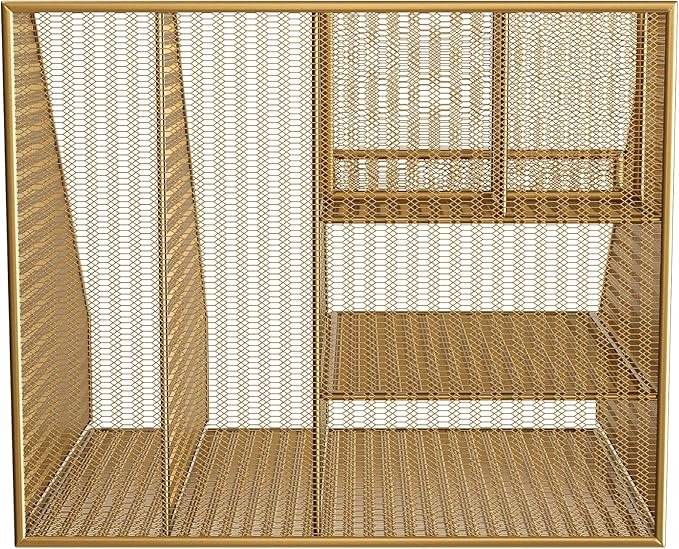 Martha Stewart Ryder Gold Mesh Metal Large Desktop Organizer with Magazine File Holder, Pen Holder, and Storage