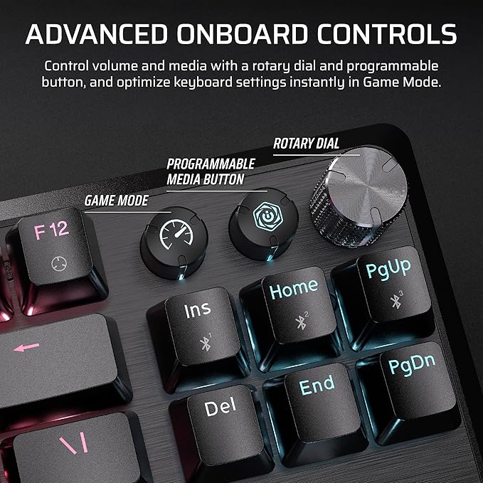 Corsair K70 CORE TKL Wireless RGB Tenkeyless Mechanical Gaming Keyboard – Pre-Lubed MLX Red v2 Linear Switches, SOCD, ABS Double-Shot Keycaps, Sound Dampening, 1000Hz Polling, QWERTY NA – Black