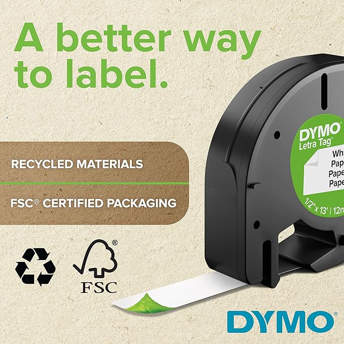 DYMO LT Labels Variety Pack 1/2-Inch x 13-Foot Rolls Black Print 3 Rolls for LetraTag Label Makers