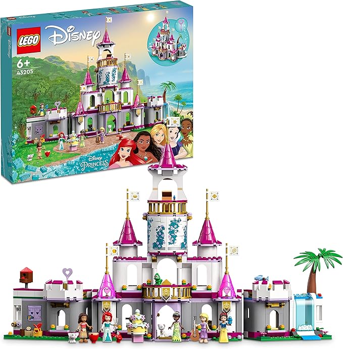 LEGO Disney Princess Ultimate Adventure Castle 43205 Building Toy with 5 Princess Mini-Dolls Including Ariel, Rapunzel and Snow White(Packaging May Vary)