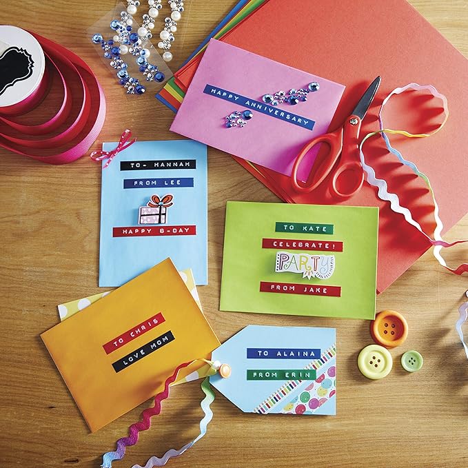 DYMO Embossing Label Maker with 3 DYMO Label Tapes Organizer Xpress Pro Starter Kit Ergonomic Design For Home DIY & Crafting
