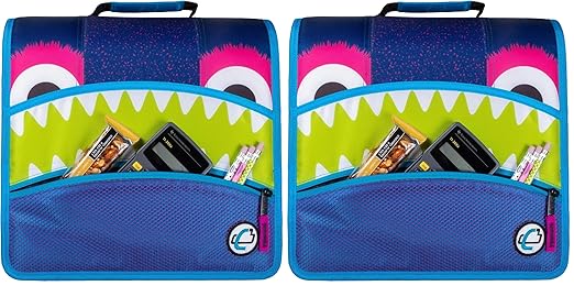 Case-it Binder, 3 Inch O-Rings, 600 Sheet Capacity | Mighty Zip Tab | 5 Color Tabs | Multiple Pockets | Shoulder Strap