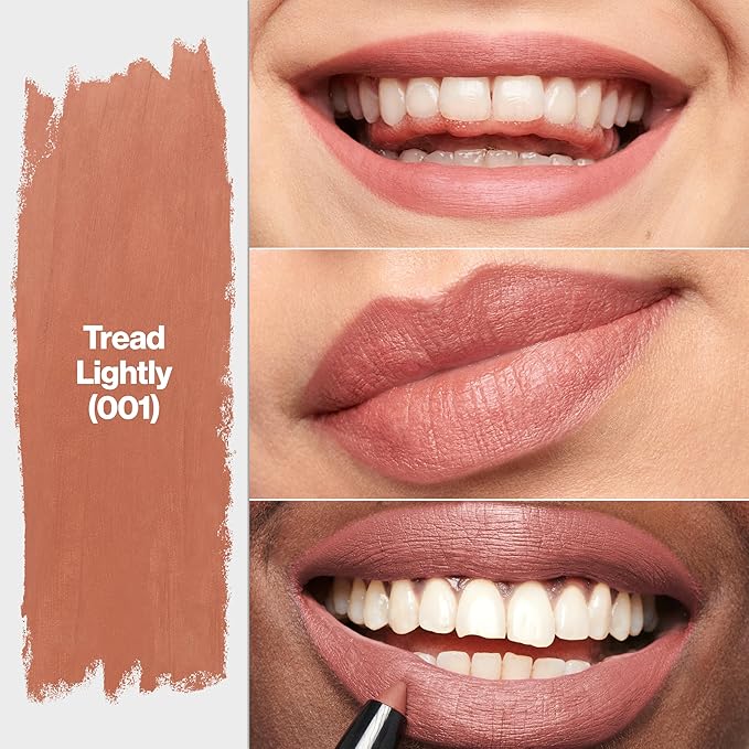 REVLON ColorStay Matte Lite Crayon Lipstick with Built-in Sharpener, Smudge-proof, Water-Resistant Non-Drying Lipcolor, 001 Tread Lightly, 0.049 oz