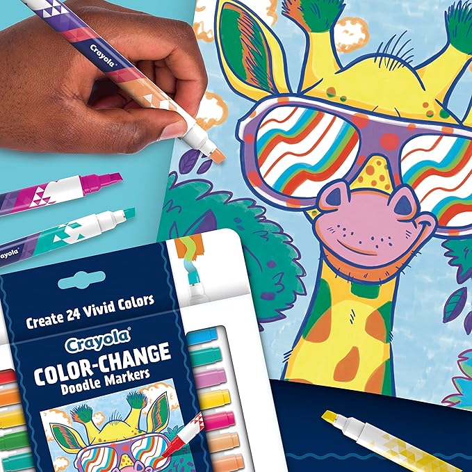 Crayola Color Changing Markers (8ct), No Bleed Markers for Adult Coloring, Dual Sided Marker Set, Cool Art Supplies, Gift for Teens