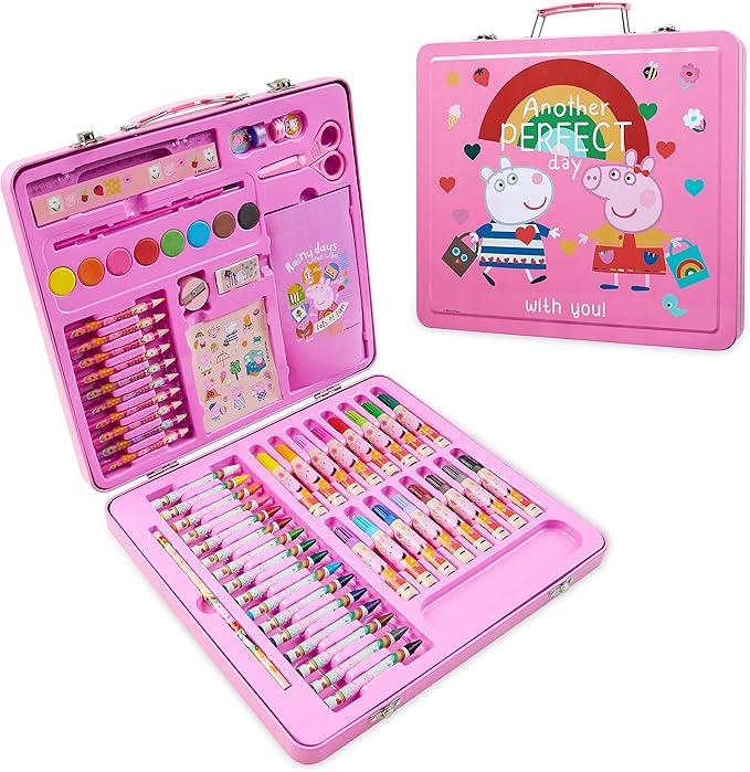 Peppa Pig Kids Art Set with Travel Case - Complete Drawing and Coloring Kit
