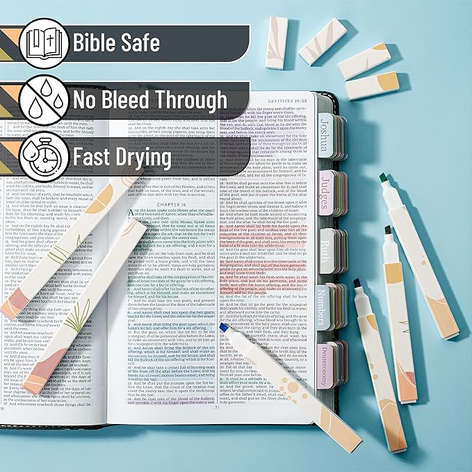 Mr. Pen- Aesthetic Highlighters, 6 pcs, Chisel Tip, Muted Pastel Colors, Boho Theme No Bleed Bible Highlighter Pastel