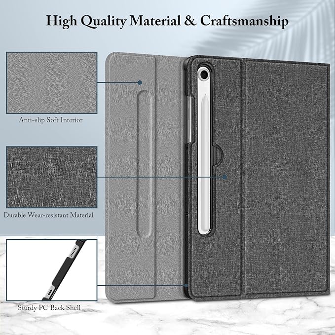 FINTIE Keyboard Case for Samsung Galaxy Tab S10 Lite/ S10 FE/ S9 FE 5G 10.9 Inch/Tab S9 11 Inch with S Pen Holder, Slim Stand Cover Detachable Wireless Bluetooth Keyboard, Gray