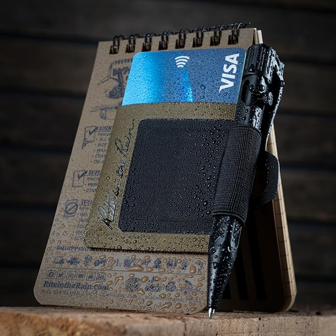 Rite in The Rain All-Weather Monsoon Adhesive Pen and Card Holder, 2” x 2”, 2 Pack (No. PH2)