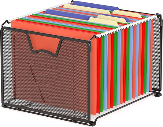 Simple Houseware Mesh Hanging File Folder Organizer, Black