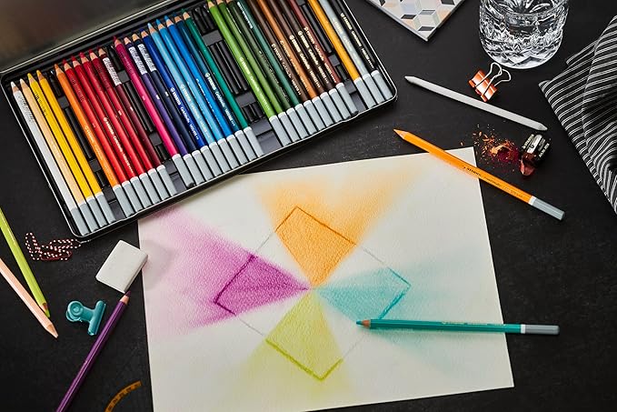 STABILO Chalk-Pastel Artist Colored Pencil CarbOthello ARTY, Tin Set of 36, Watercolor Effects, Sketching, Drawing, Coloring