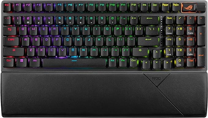 ASUS ROG Strix Scope II 96 Wireless Mechanical Gaming Keyboard – 96% Full-Size, Tri-Mode Connectivity, Hot Swappable Pre-lubed ROG NX Snow Linear Switches, PBT Keycaps, RGB, PC/Mac Support-Black