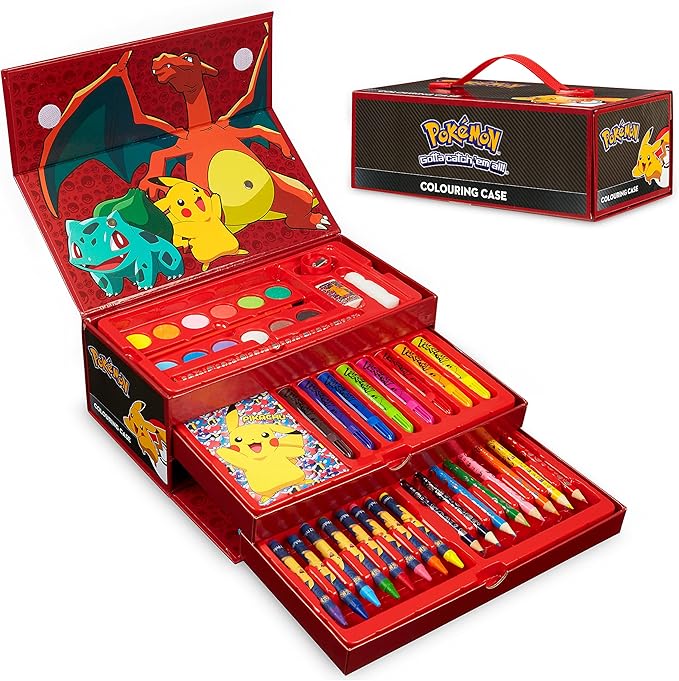 Pokemon Art Set, Colouring Sets for Children, Over 40 Art Supplies for Kids