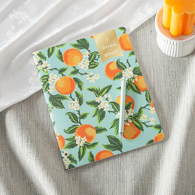 Blue Sky Day Designer 24 Month 2026 Monthly Planner Calendar, January 2026 - December 2027, 8.5" x 11", Flexible Cover, Stapled Binding, Orange Blossom Mint