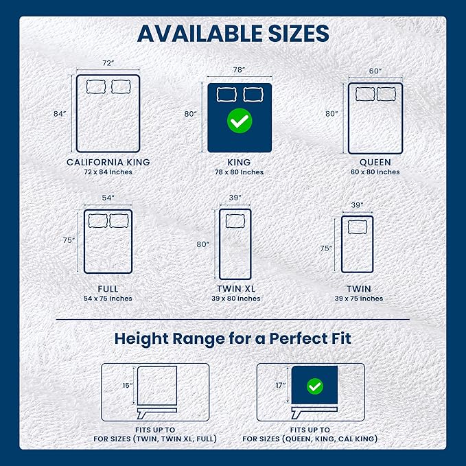 Utopia Bedding Waterproof Mattress Protector King Size 2 Pack, 200 GSM Breathable Terry Mattress Cover, Fitted Style with Stretchable Pockets (White)