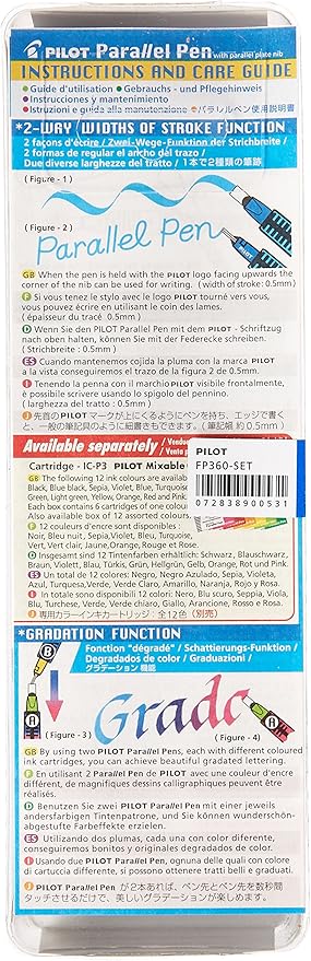 PILOT Parallel Calligraphy Pen Set, 6.0mm Nib with Black and Red Ink Cartridges (90053)