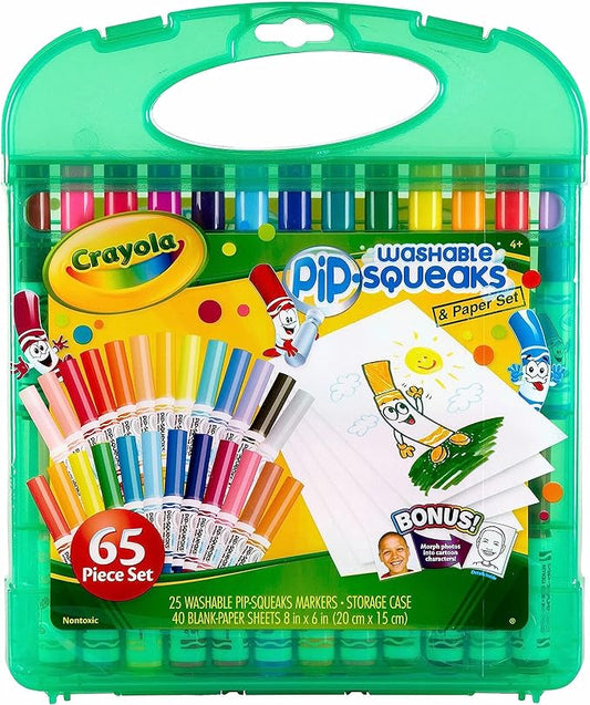 Crayola Pip-Squeaks Washable Marker Set (65ct), Essential Easter Basket Stuffers, Coloring Set, Drawing Art Supplies for Kids, Spring Craft Kit, Travel Activity, Gifts for Kids