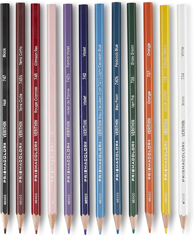 Prismacolor Premier Verithin Colored Pencils, Adult Coloring, 36 Pack