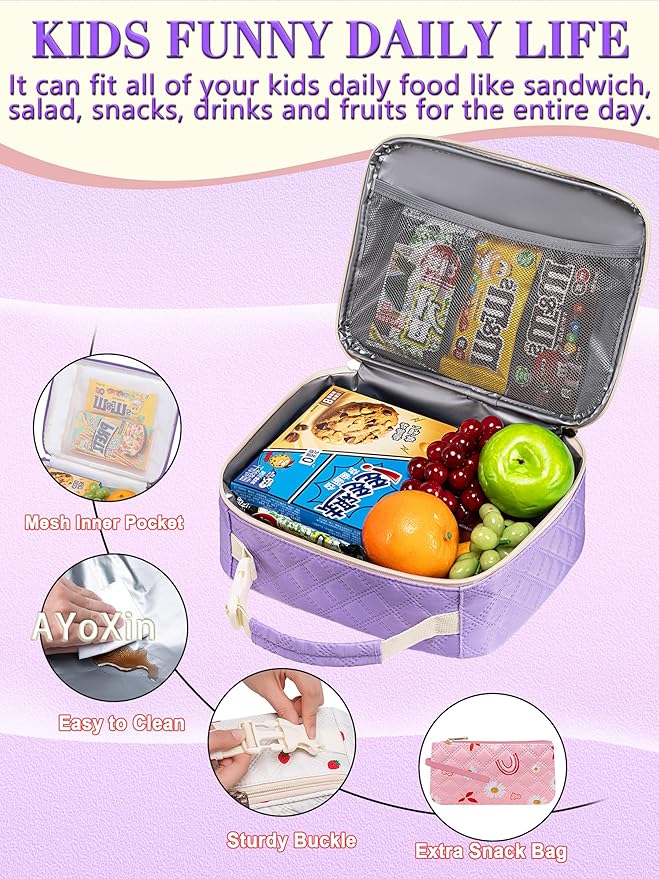 Cute Rainbow Backpack with Lunch Box for Girls Little Kids for Age 6-8 8-10 School Bag for Primary Kindergarten Elementary Backpack Mochila Para Niñas
