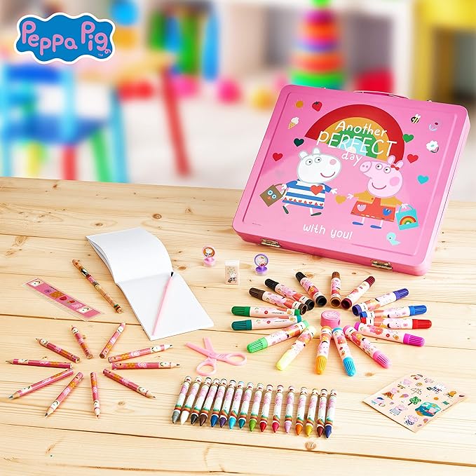Peppa Pig Kids Art Set with Travel Case - Complete Drawing and Coloring Kit