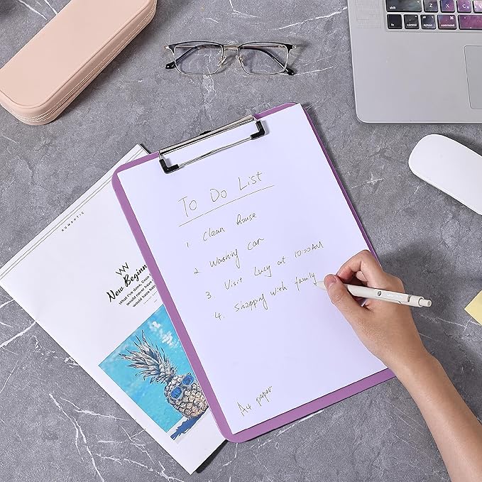 Mr. Pen- Plastic Clipboard, 12.5" x 9", 2 Pack, Pastel Purple Clipboard Plastic, Low-Profile Metal Clip with Retractable Hanging Hole