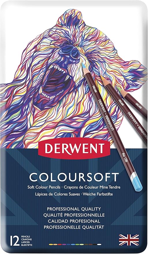 Derwent Colorsoft Pencils, 4mm Core, Metal Tin, 12 Count (0701026) (Pack of 2)