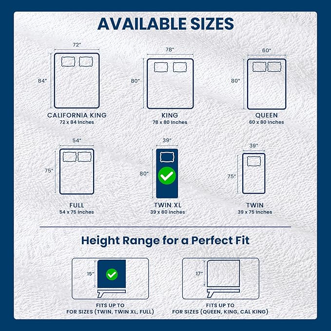 Utopia Bedding Waterproof Mattress Protector Twin XL Size 14 Pack, Premium 200 GSM Terry Mattress Cover, Soft & Breathable Bed Cover, Fitted Sheet Style with Stretchable Deep Pockets 15" (White)