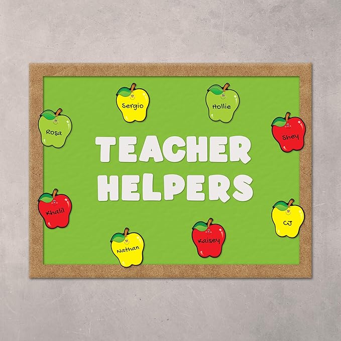 Carson Dellosa 36PC Apple Cutouts, Red, Yellow, and Green Back to School Decorations for White Board, Name Tags, Seasonal Classroom Decor and Teacher Supplies