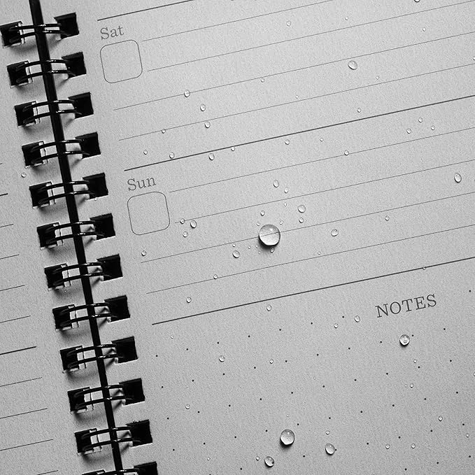 Rite in the Rain All-Weather Weekly Planner, Undated, Side-Spiral 4-5/8" x 7" (No. P52),Black