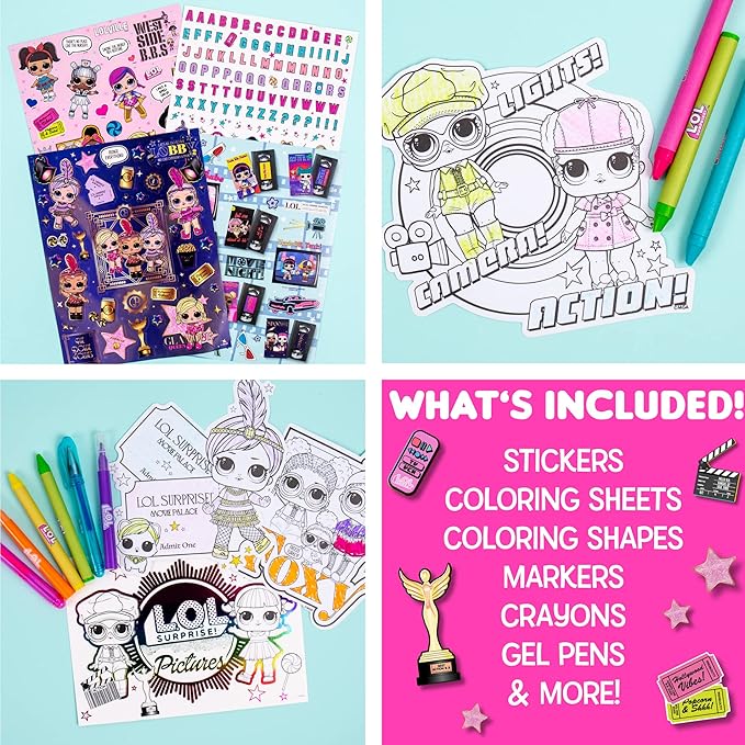 L.O.L. Surprise! O.M.G. Ultimate Fashion Designer by Horizon Group USA, Color & Create Outfits & Make-Up Looks for The O.M.G. Sisters, Includes 2 Sketchbooks, 5 Surprises, Stickers, Stencils & More