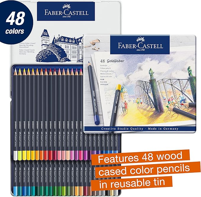 Faber-Castell Creative Studio Goldfaber Color Pencils - Tin of 48