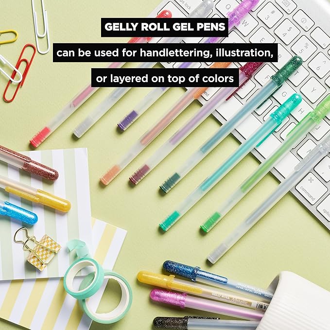 SAKURA Gelly Roll Metallic Gel Pens, 6 Piece Gold, 6 Pack