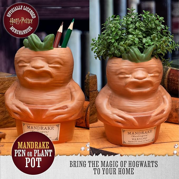 Paladone Harry Potter Mandrake Root Ceramic Planter or Pen Holder | Officially Licensed Wizarding World Merchandise and Desk Décor