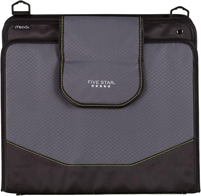 Five Star Sewn Zipper Binder, Fabric, 2 Inch 3 Ring Binder With 4 Inch Capacity, Assorted Colors, Color Selected For You, 1 Count (Pack of 1)