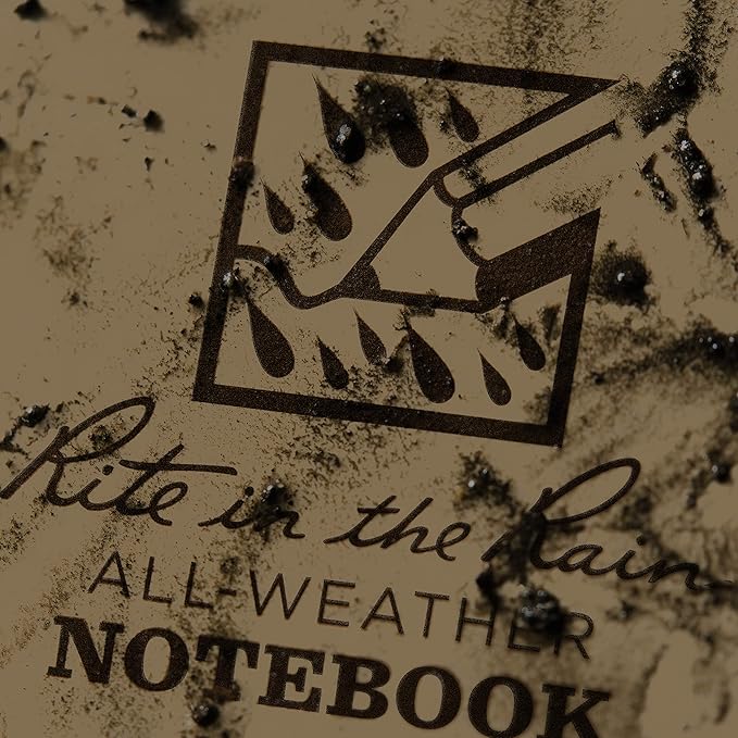 Rite in the Rain Weatherproof Side Spiral Notebook, 4.625" x 7", Tan Cover, Universal Pattern (No. 973T)