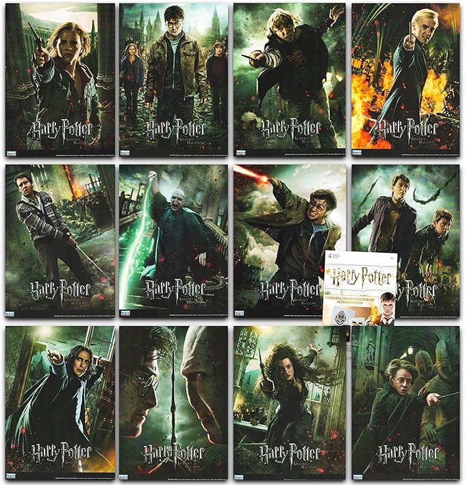Harry Potter Poster Book Super Set ~ 12 Hogwarts Posters Featuring Harry, Ron, Hermione, and More (Hogwarts Room Decor) (Harry Potter Posters)