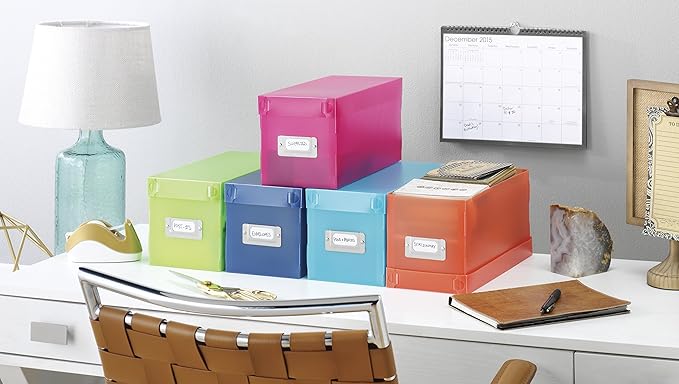 Whitmor 6754-373-5 Plastic CD Boxes Set of 5 Assorted Colors (Pack of 6)