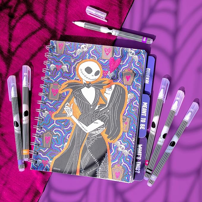 Fashion Angels The Nightmare Before Christmas Graphic Journaling Kit, Journal Set Includes Stickers, Gel Pens, Tape & Erasers, Ideal for Kids & Teens