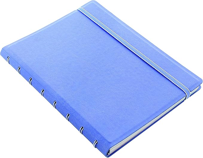 FILOFAX Refillable Pastel Notebook, A5 (8.25" x 5") Vista Blue - 112 Cream moveable pages - Index, pocket and page marker (B115051U)