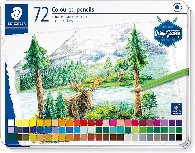 STAEDTLER 146C M72 Design Journey Colouring Pencils - Assorted Colours (Tin of 72)