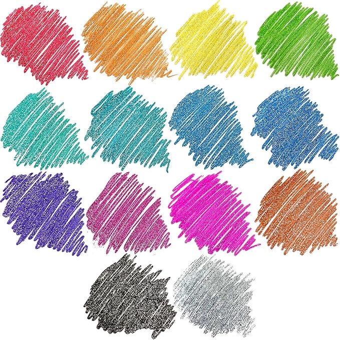 ARTEZA Glitter Gel Pens, Set of 14 – Colored Ink Markers with Triangular Grip, 0.8–1.0 mm Tip for Adult Coloring, Drawing & Decorative Writing