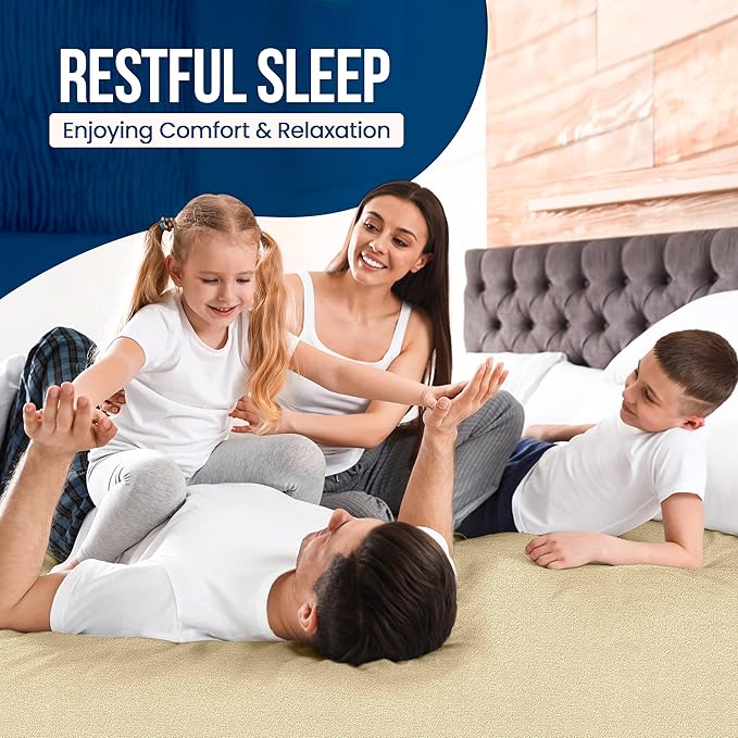 Utopia Bedding Waterproof Mattress Protector Full Size, Premium 200 GSM Terry Mattress Cover, Soft & Breathable Bed Cover, Fitted Sheet Style with Stretchable Deep Pockets 15" (Beige)